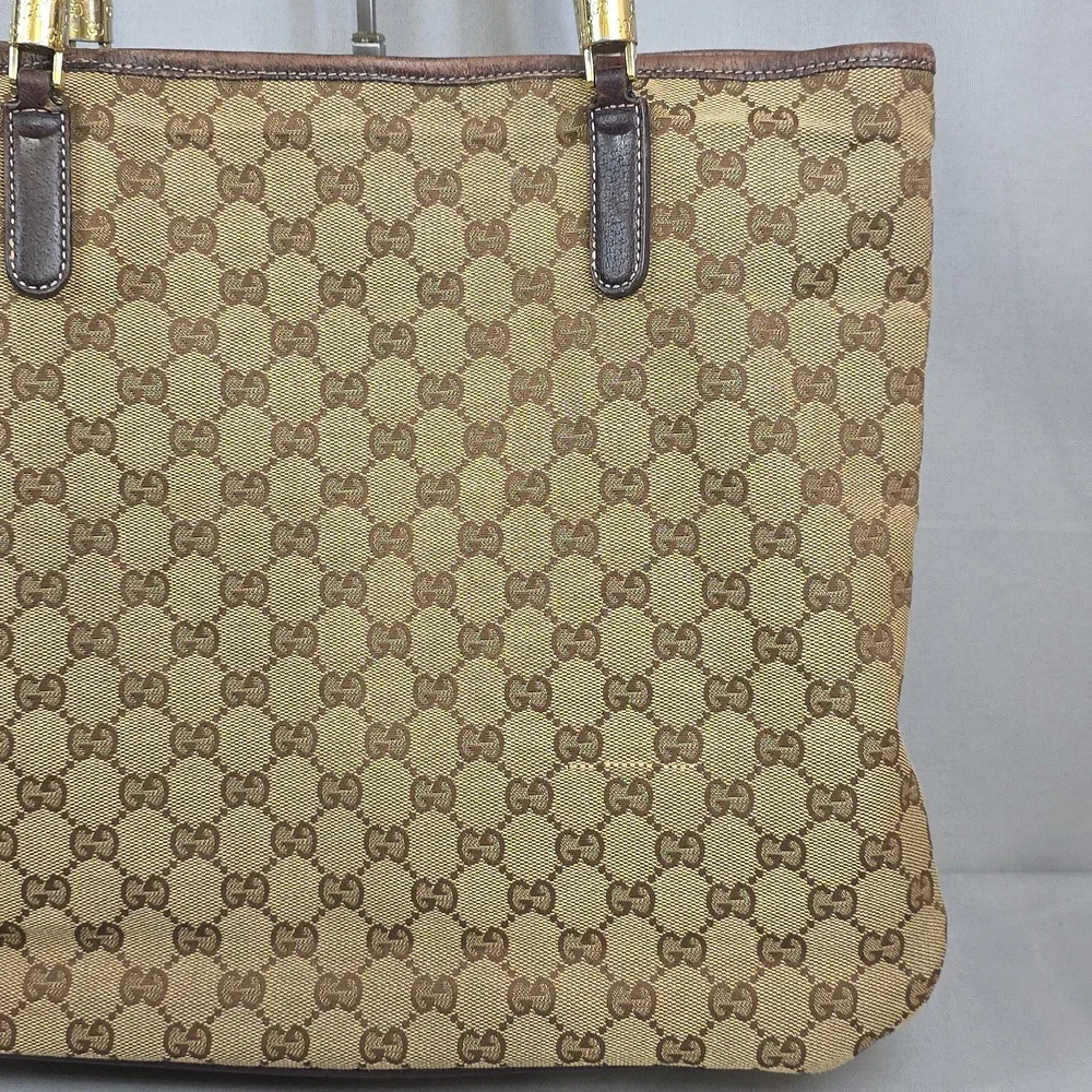 ✨️GUCCI GG Canvas Web Sherry Line Tote Bag - Picture 7 of 16